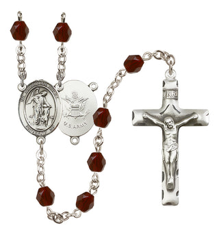 Silver-Plated 6mm Guardian Angel / Army Rosary