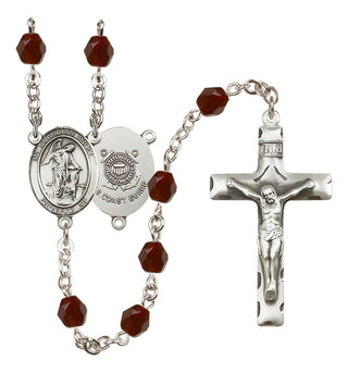 Silver-Plated 6mm Guardian Angel/Coast Guard Rosary