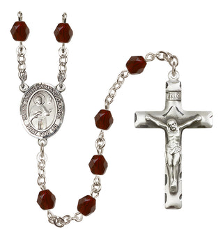 Silver-Plated 6mm Saint Anthony Mary Claret  Engraved Catholic Rosaries