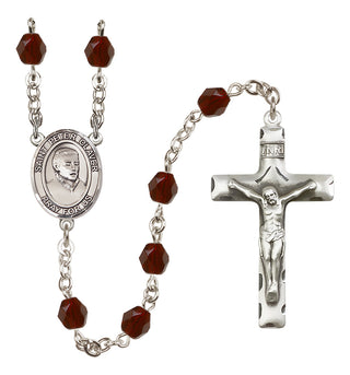 Silver-Plated 6mm Saint Peter Claver  Engraved Catholic Rosaries
