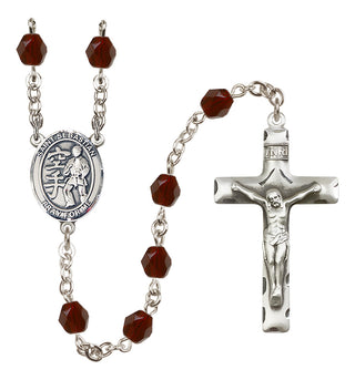 Silver-Plated 6mm Saint Sebastian/Karate Rosary