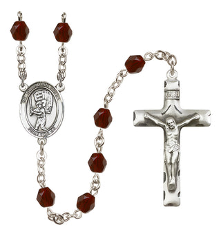 Silver-Plated 6mm Guardian Angel/Baseball Rosary