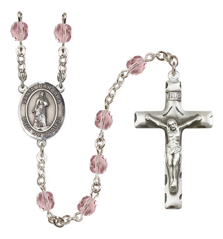 Silver-Plated 6mm Santa Barbara  Engraved Catholic Rosaries