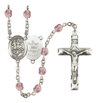 Silver-Plated 6mm Saint George / Army Rosary