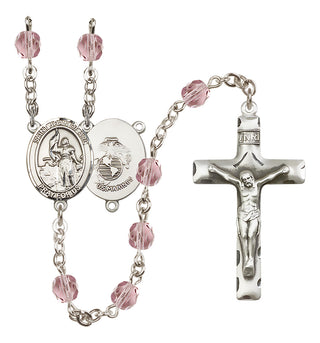 Silver-Plated 6mm Saint Joan of Arc / Marines Rosary