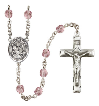 Silver-Plated 6mm San Ramon Nonato  Engraved Catholic Rosaries