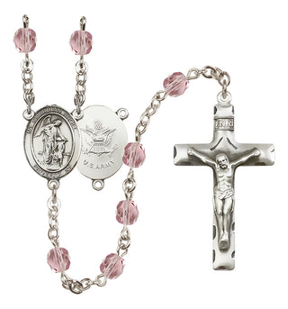 Silver-Plated 6mm Guardian Angel / Army Rosary