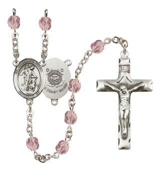 Silver-Plated 6mm Guardian Angel/Coast Guard Rosary