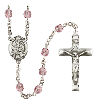 Silver-Plated 6mm Saint Jerome  Engraved Catholic Rosaries