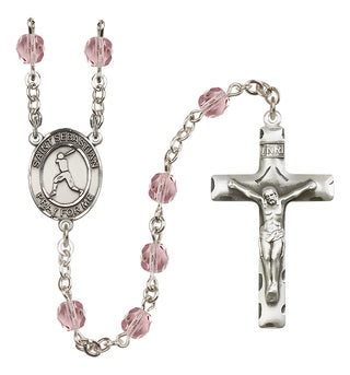 Silver-Plated 6mm Saint Sebastian/Baseball Rosary
