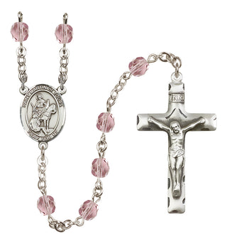 Silver-Plated 6mm Saint Martin of Tours  Engraved Catholic Rosaries