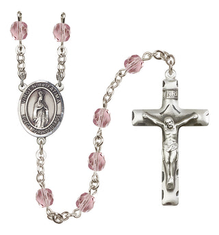 Silver-Plated 6mm Virgen de Fatima  Engraved Catholic Rosaries