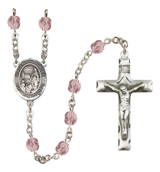 Silver-Plated 6mm Virgen de Lourdes  Engraved Catholic Rosaries