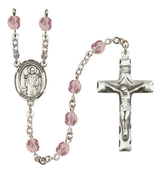 Silver Plated 6mm Fire Polished Saint Wolfgang Rosary in Light Amethyst