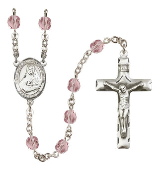 Silver-Plated 6mm Saint Rose Philippine Duchesne  Engraved Catholic Rosaries