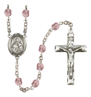 Silver-Plated 6mm Saint Marina  Engraved Catholic Rosaries