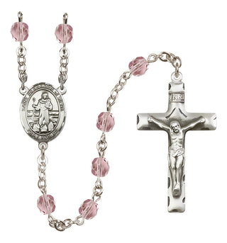 Silver-Plated 6mm Saint Bernadine of Sienna  Engraved Catholic Rosaries