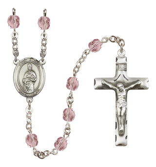 Silver-Plated 6mm Saint Eligius  Engraved Catholic Rosaries