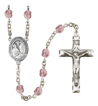Silver-Plated 6mm Saint Mary Magdalene of Canossa  Engraved Catholic Rosaries