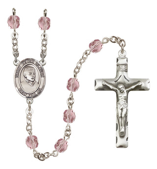 Silver-Plated 6mm Saint Peter Claver  Engraved Catholic Rosaries