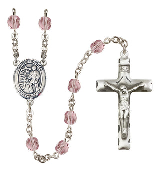 Silver-Plated 6mm Saint Sebastian/Karate Rosary