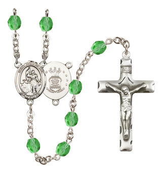 Silver-Plated 6mm Saint Joan of Arc / Air Force Rosary
