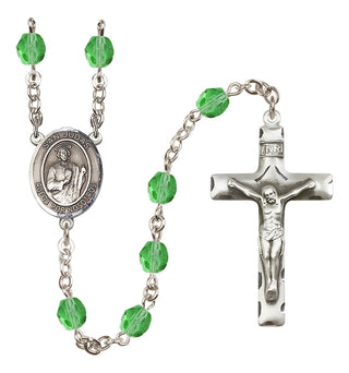 Silver-Plated 6mm San Judas  Engraved Catholic Rosaries