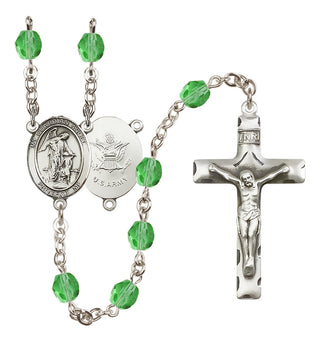 Silver-Plated 6mm Guardian Angel / Army Rosary