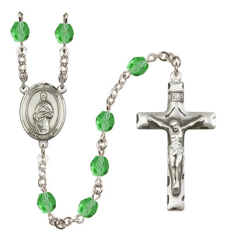 Silver-Plated 6mm Saint Eligius  Engraved Catholic Rosaries