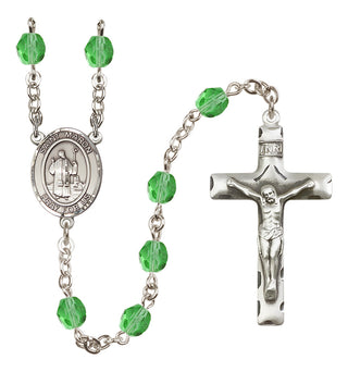 Silver-Plated 6mm Saint Maron  Engraved Catholic Rosaries