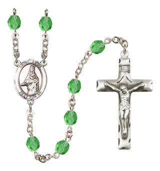 Silver-Plated 6mm Saint Emma Uffing  Engraved Catholic Rosaries