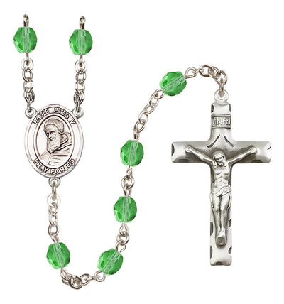 Silver-Plated 6mm Pope Pius V Rosary | Engravable