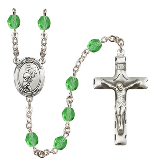 Silver-Plated 6mm Saint Sebastian/Softball Rosary