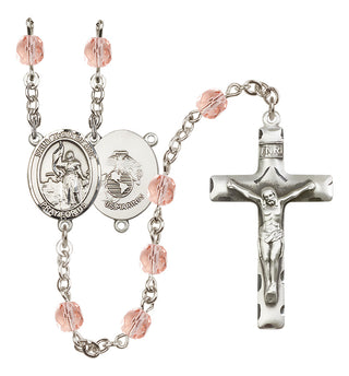 Silver-Plated 6mm Saint Joan of Arc / Marines Rosary