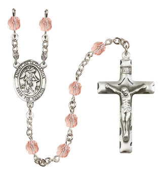 Silver-Plated 6mm Angel de la Guardia  Engraved Catholic Rosaries
