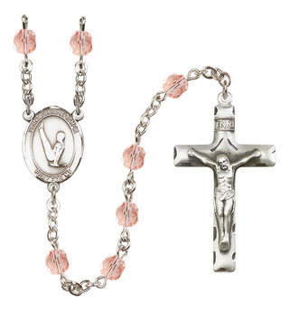 Silver-Plated 6mm Saint Christopher/Gymnastics  Engraved Catholic Rosaries