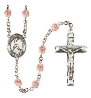 Silver-Plated 6mm Saint Christopher/Baseball Rosary