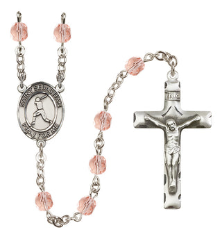 Silver-Plated 6mm Saint Sebastian/Baseball Rosary