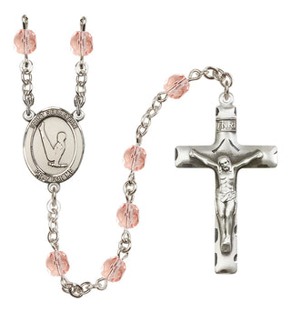 Silver-Plated 6mm Saint Sebastian/Gymnastics Rosary