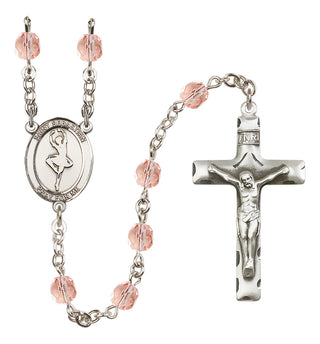 Silver-Plated 6mm Saint Sebastian/Dance Rosary
