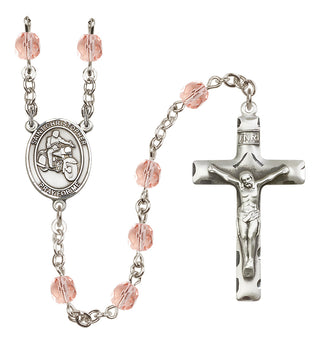 Silver-Plated 6mm Saint Christopher/Motorcycle Rosary