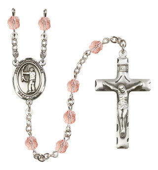 Silver-Plated 6mm Saint Christopher/Archery Rosary