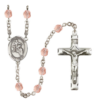 Silver-Plated 6mm Saint Sebastian / Motorcycle Rosary