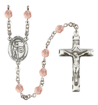 Silver-Plated 6mm Saint Christopher/Golf Rosary