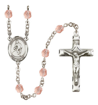 Silver-Plated 6mm Saint Christopher/Wrestling Rosary