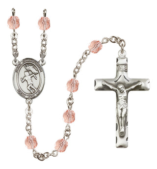Silver-Plated 6mm Saint Christopher/Track&Field-Women Rosary