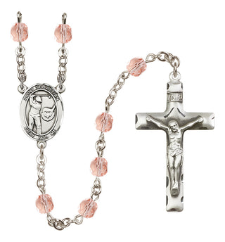 Silver-Plated 6mm Saint Sebastian / Golf Rosary