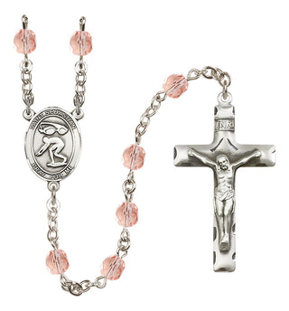 Silver-Plated 6mm Saint Sebastian/Swimming Rosary