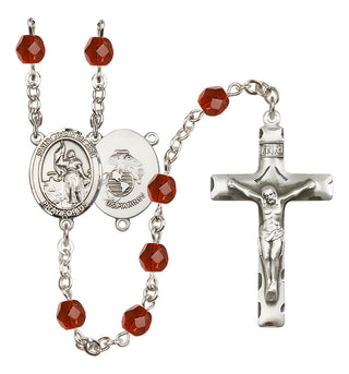 Silver-Plated 6mm Saint Joan of Arc / Marines Rosary