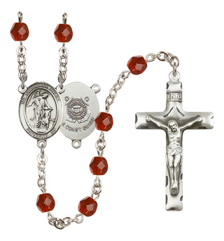 Silver-Plated 6mm Guardian Angel/Coast Guard Rosary